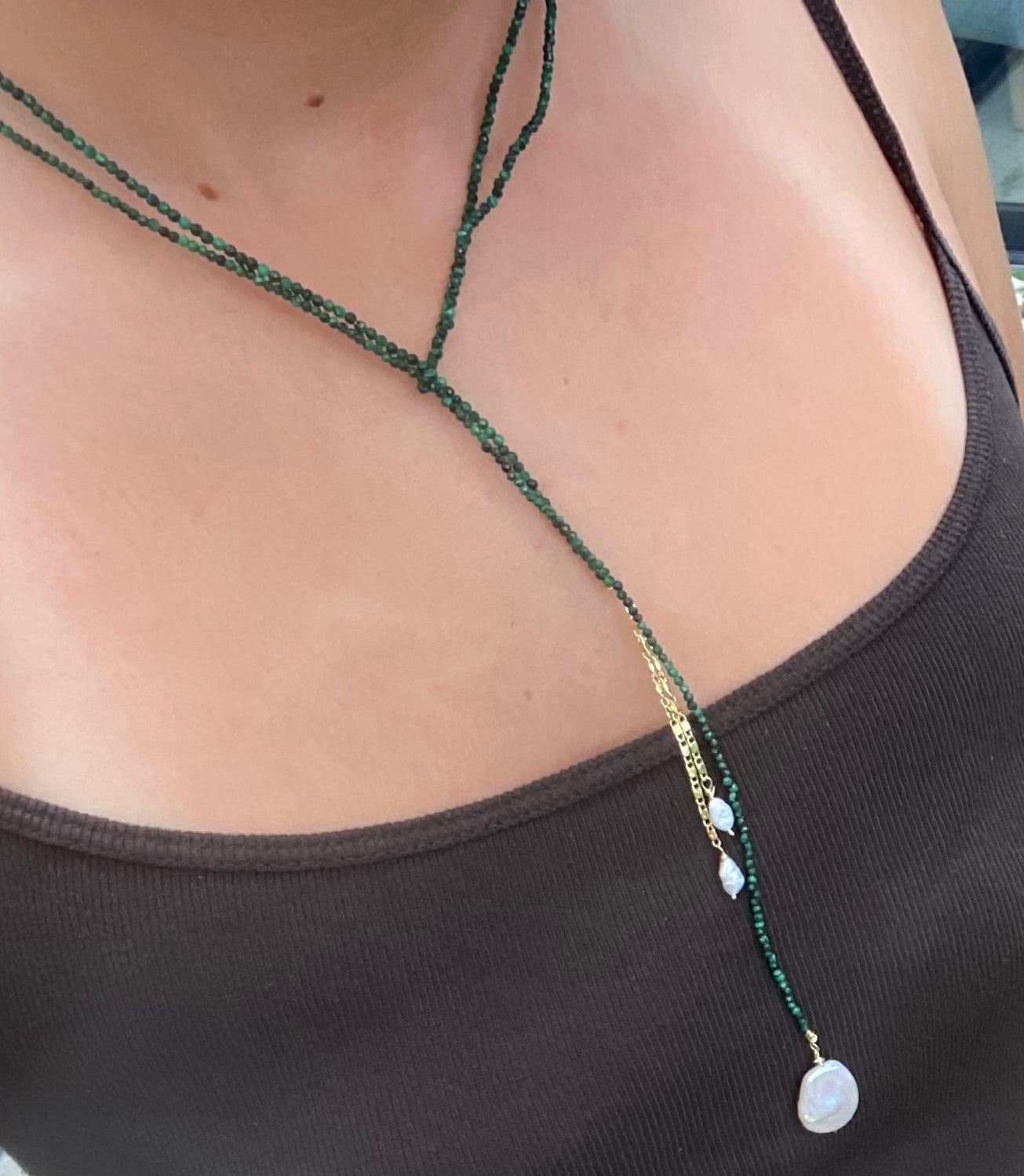 Malachite Pull Through Necklace