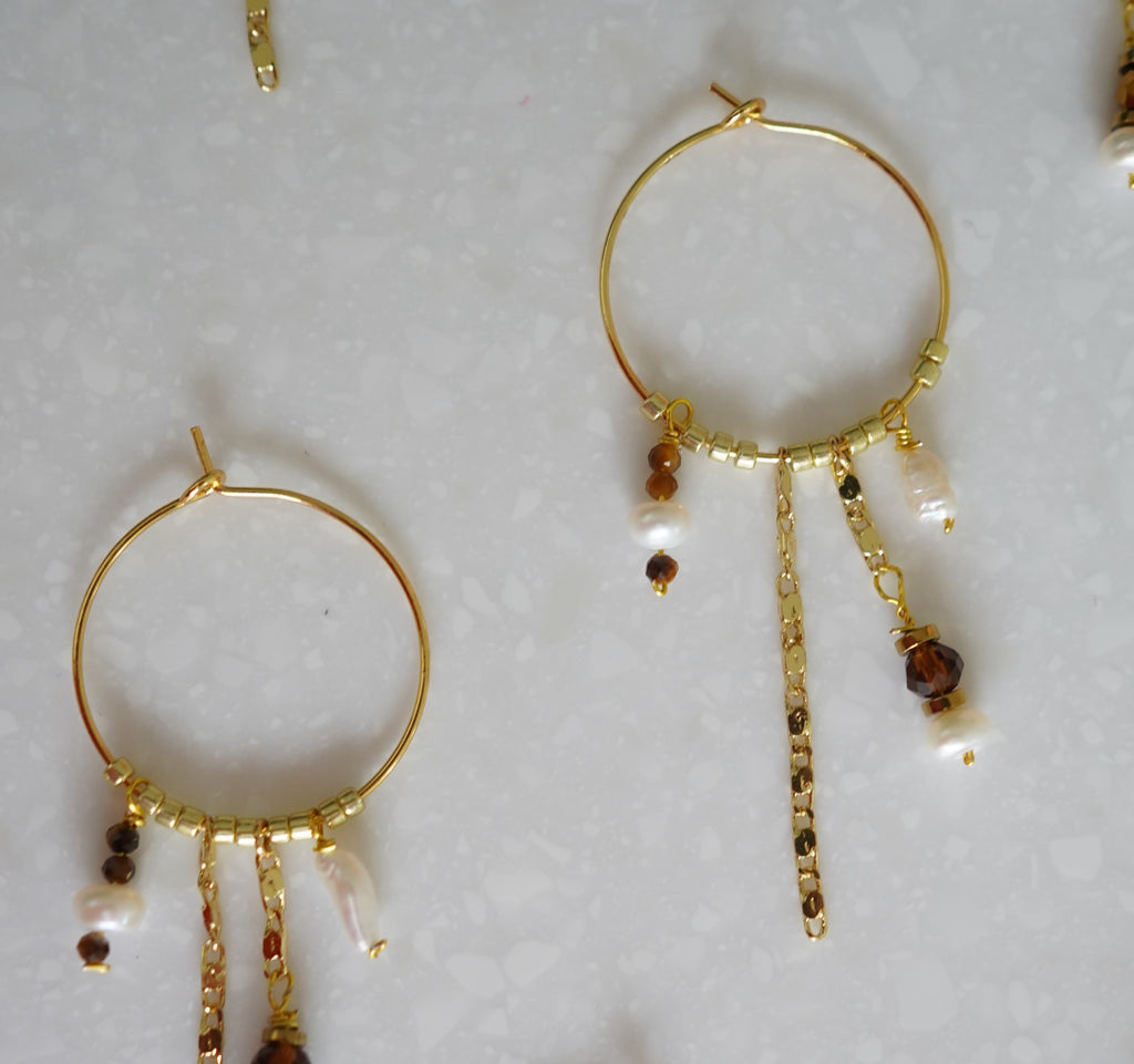 Chocolate Beaded Earrings