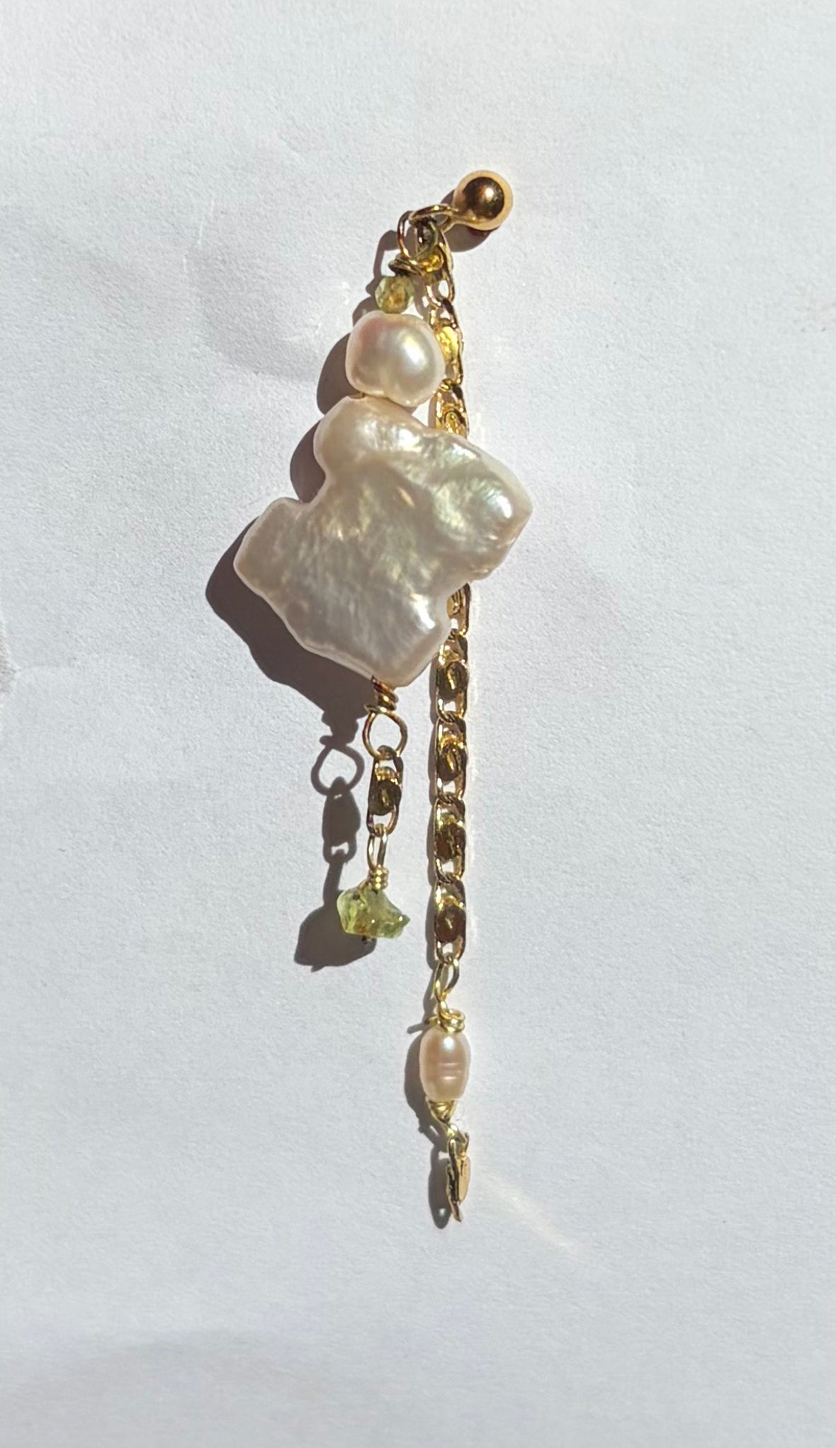 Peridot Cross Studs