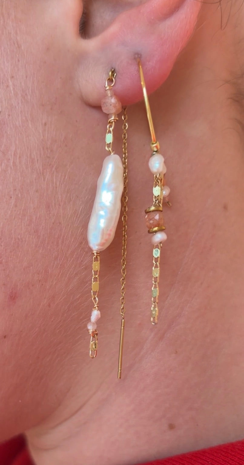 Coral Beaded Earrings