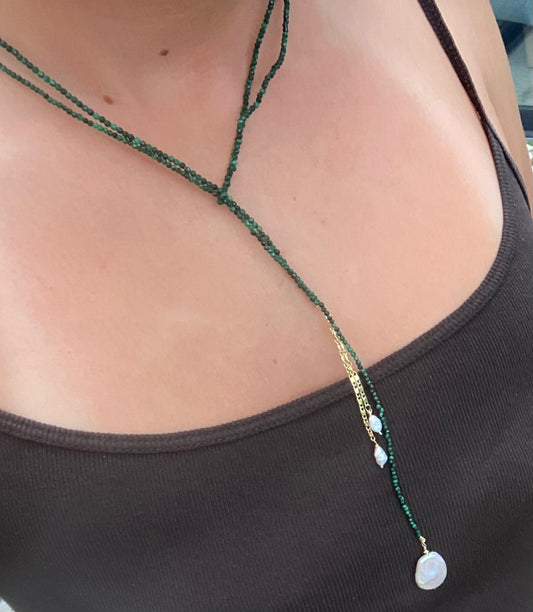Malachite Pull Through Necklace