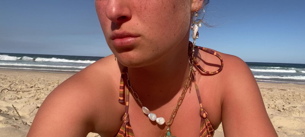 Chocolate Beaded Earring Set